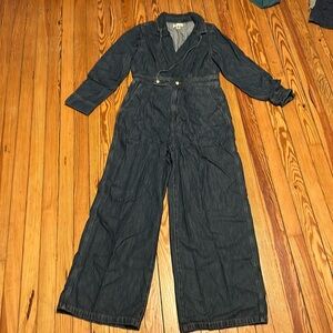 Madewell wide leg wrap denim Jumpsuit